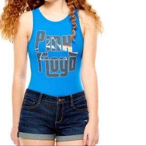 Pink Floyd Prism-in-logo sleeveless blue body suit